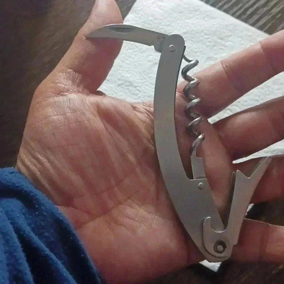 Multi wine and bottle opener..stainless steel..never used.. - Picture 2 of 2